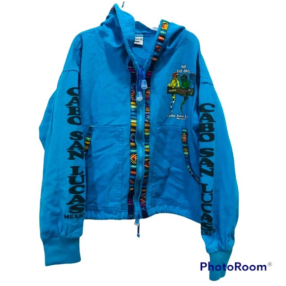 Cabo San Lucas Turquoise Windbreaker Size CH/S - Picture 1 of 10